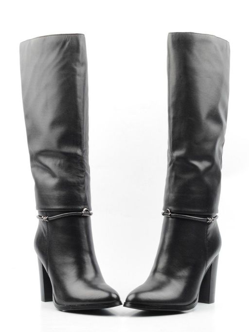 02-K6-A1 BLACK Сапоги зимние женские (натуральная кожа, натуральный мех (еврозима)) - Фабричный китай фото 12