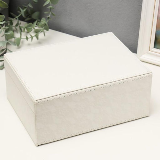 Шкатулка кожзам для украшений Цветочное кружево белая 9,5х16х22 см - Simaland фото 6