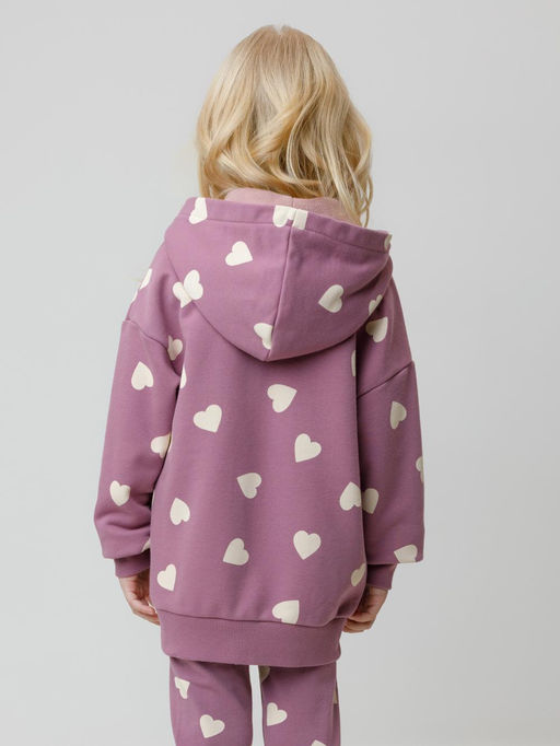 КР 302826/темная орхидея,сердечки к591 джемпер (толстовка) для дев - Crockid фото 5