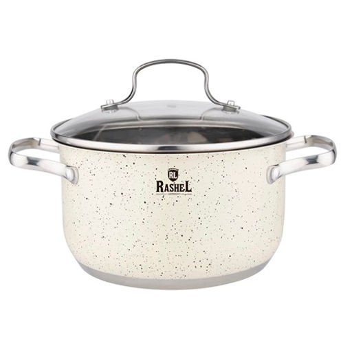 Кастрюля 3,6л из нержавеющей стали со стеклянной крышкой, 20х11.5см (R-306в) /Rashel/  фото 2