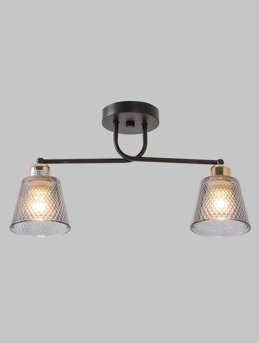 Люстра 12197/2, 2хE27, 40 Вт, чёрный/серый