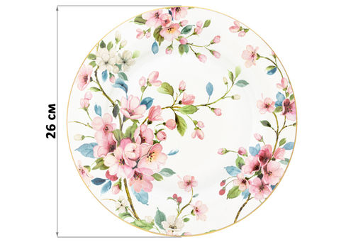 Набор тарелок 2 пр. 26*26*2 см Яблоневый цвет на белом NEW BONE CHINA - Elan gallery фото 8
