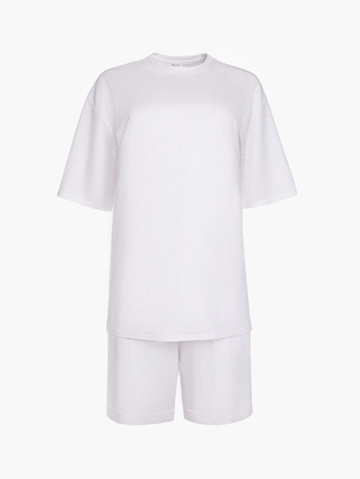 Костюм спортивный женский: футболка, шорты, MINAKU: Casual Collection, белый, размер 54  фото 11