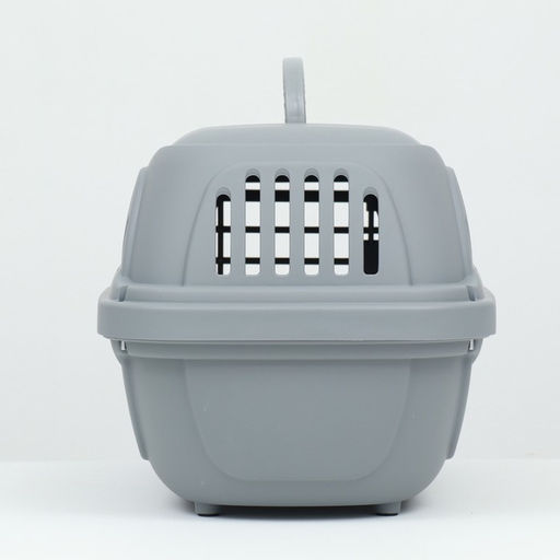 Переноска для животных пластиковая 47х32,5х30 см, серая - Пижон фото 4