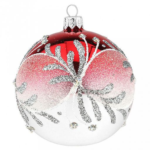 Елочная игрушка шар стеклянная Зимнее сияние д8,5см, ручная художественная роспись, цвета микс, подарочная упаковка (Россия) - Домашняя мода фото 3