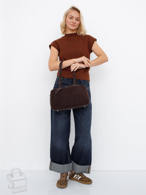 Сумка женская кожаная 8586F coffee Polina&Eiterou  в Новосибирске