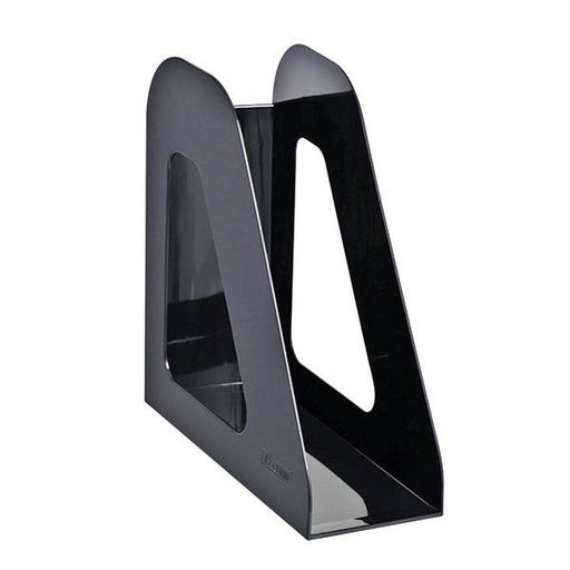 Лоток вертикальный для бумаг Стамм ФАВОРИТ 90 мм, черный пластик