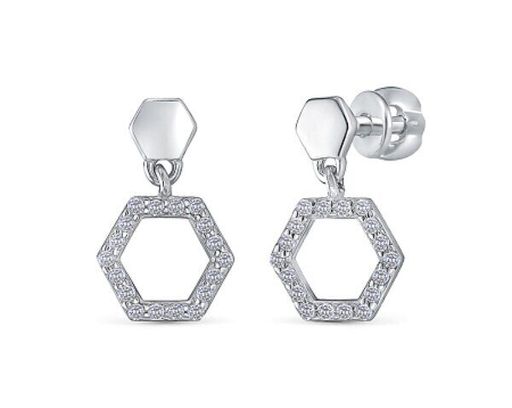 Серьги из серебра куб.циркон., В10-1383