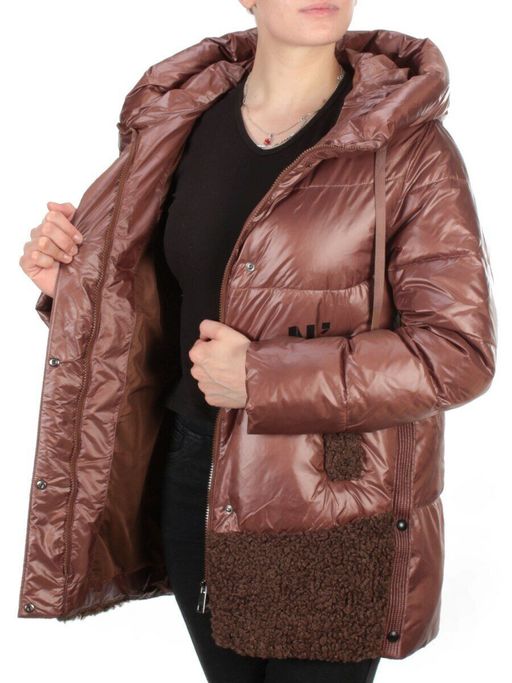 0706 BROWN Куртка зимняя женская PAR TEN (200 гр. холлофайбера) - Fashion фото 9