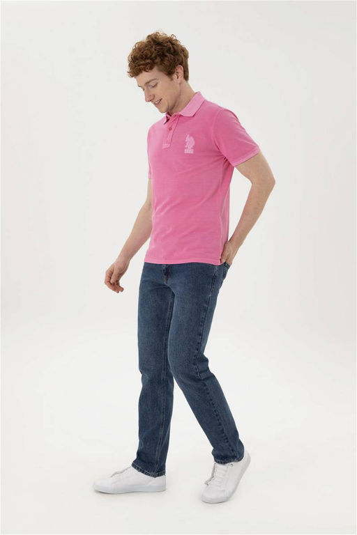 Мужская розовая базовая футболка - U.s. polo assn фото 4