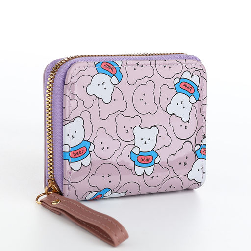 Кошелёк на молнии «Мишки», сиреневый