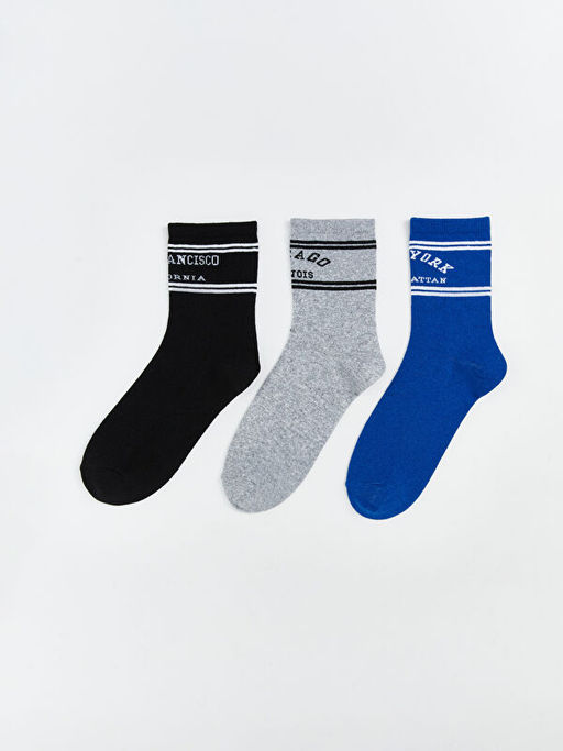 Desenli Erkek ?ocuk Soket ?orap 3l?