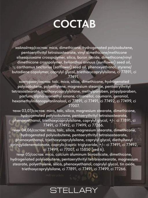 Лимитка Stellary Мультифункциональная палетка для лица и глаз Wild Chic collection тон 01