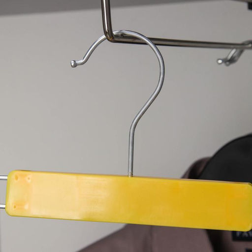 Цена за 2 шт. Плечики для брюк и юбок с зажимами, 23×13 см, жёлтые