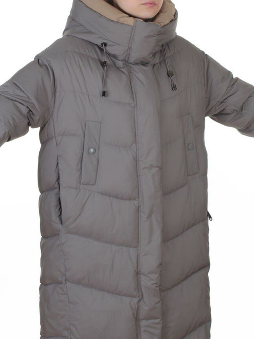 8867 GRAY Пальто зимнее женское (200 гр. холлофайбер)