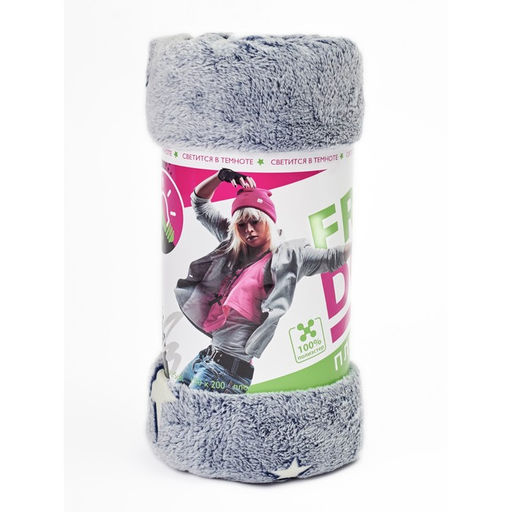 Плед светящийся Фри дом Звездный 150х200см, аэрософт 190гм, пэ100% - Павлина фото 5