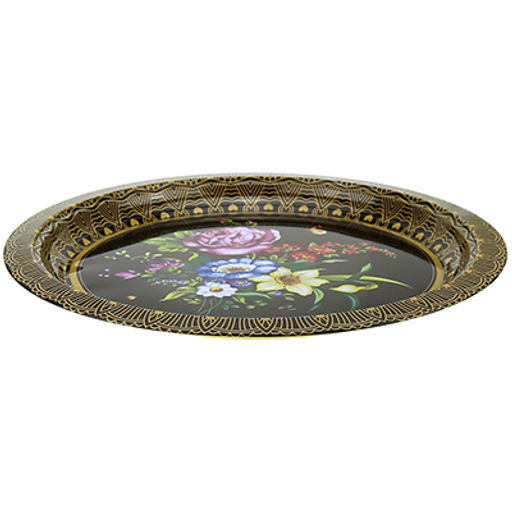 Поднос эмалированный д35х2,3см, с деколью, микс (Китай) - Домашняя мода фото 2