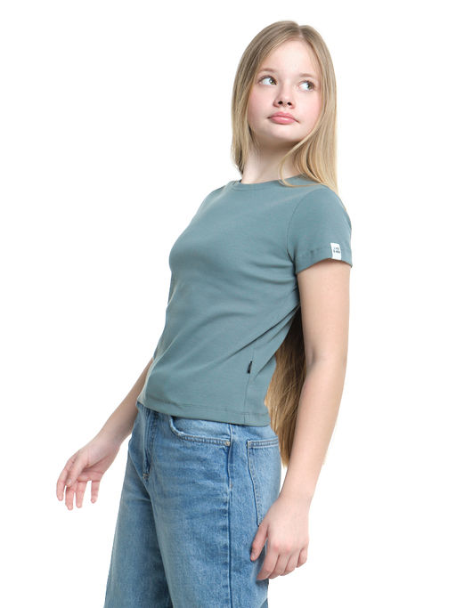 Футболка в рубчик 22-0210 хаки