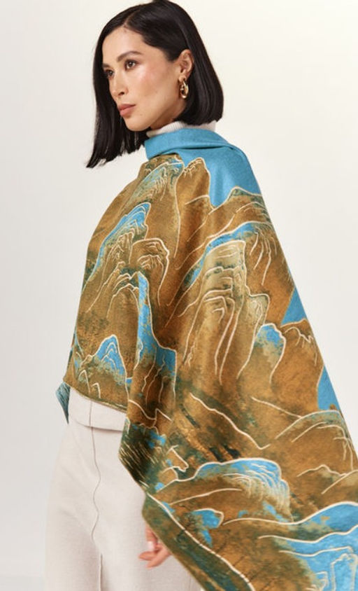 В составе ШЕРСТЬ и КАШЕМИР Большой, мягкий, теплый двусторонний палантин