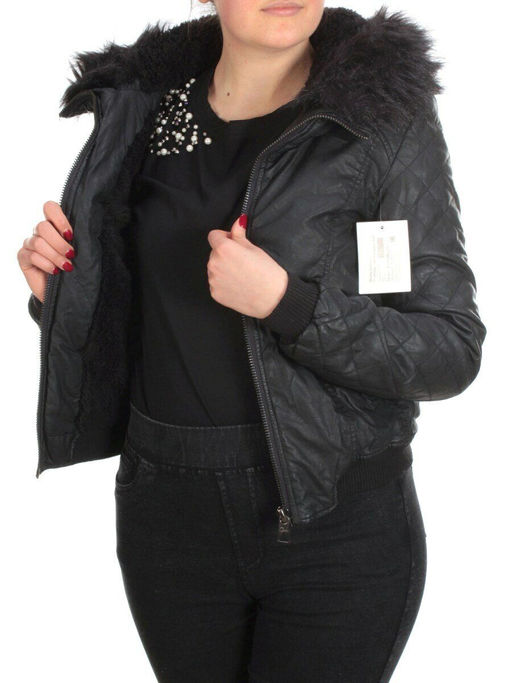 74051 BLACK Куртка зимняя женская NO NAME (200 гр. холлофайбер) - Фабричный китай фото 7