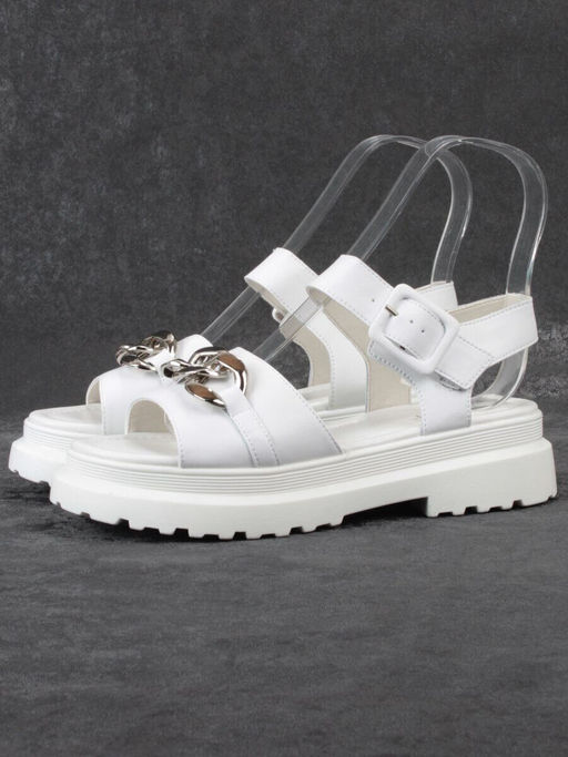 08-PEAG03-1 WHITE Босоножки женские (натуральная кожа)