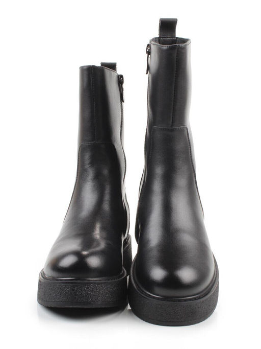 02-M45-73 BLACK Полусапоги зимние женские (натуральная кожа, натуральный мех)