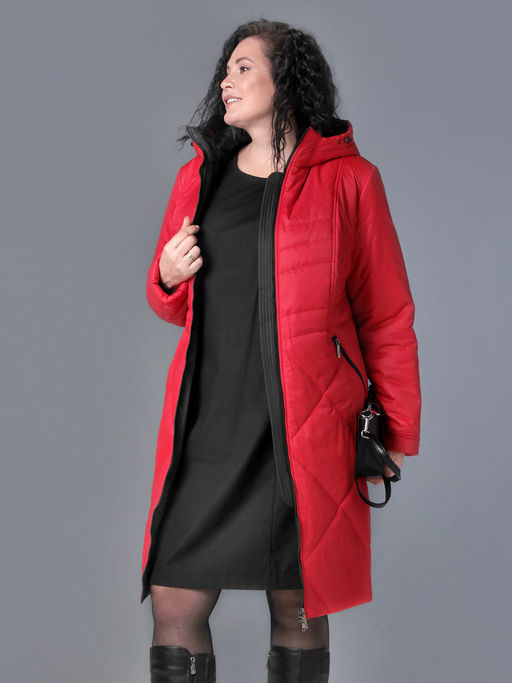 25311 Пальто дем. красный - Dizzyway фото 9