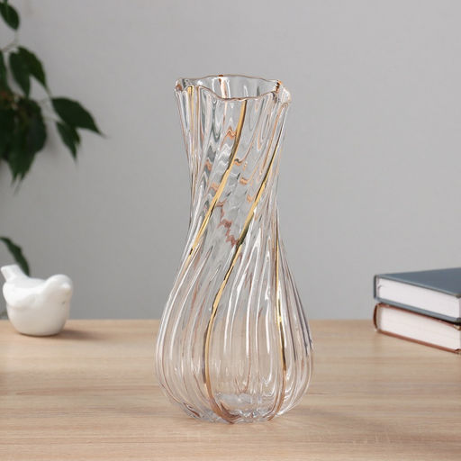 Ваза «Милагрос» витая, 25×10.5 см, стекло, прозрачная