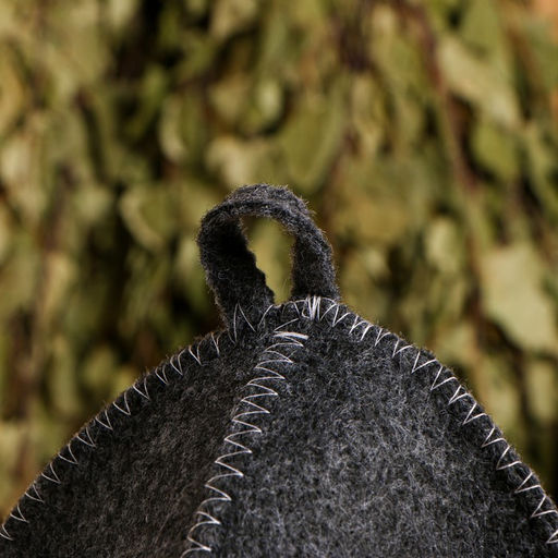 Шапка для бани с вышивкой Qonrat серая - Добропаровъ фото 3