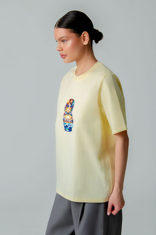 Арт. 3-1157 Футболка женская 44-50 (4 шт) Цвет:бежевый - Калинка фото 4