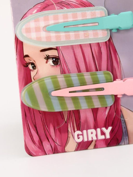 Набор заколок для волос GIRLY 2 шт. "Summer pattern", pink