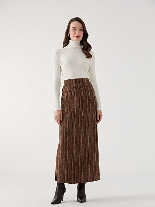 Beli Lastikli Desenli Kad?n Etek