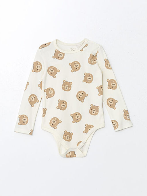 Bisiklet Yaka Bask?l? Erkek Bebek ??t??tl? Bodysuit