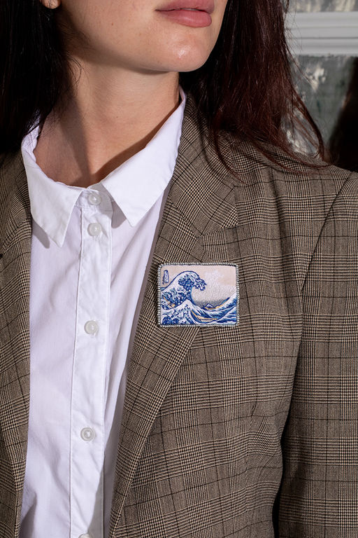 Набор для вышивания PANNA Живая картина MET-JK-2268 Брошь. Большая волна в Канагаве 5 х 6 см