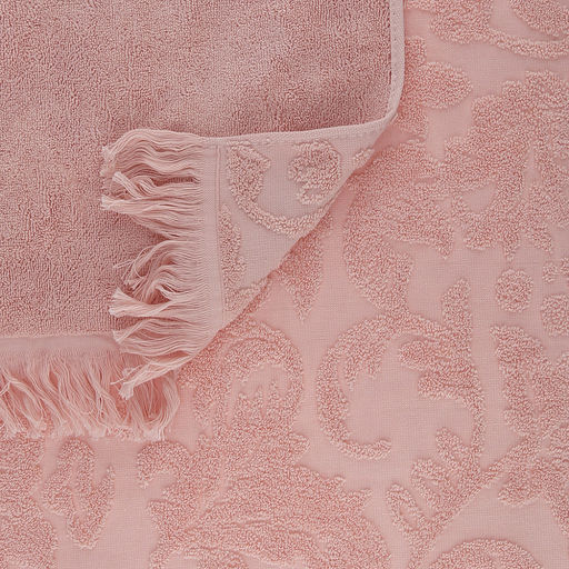 Полотенце махровое "Королевский шик" 70х140см, хлопок 100%, с бахромой, пыльная роза (Китай)