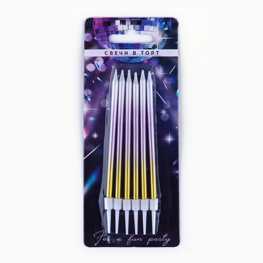Цена за 2 шт. Свечи для торта Make a wish, 6 шт., 13×0.5 см