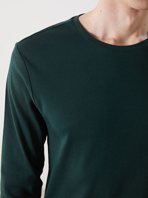 Bisiklet Yaka Uzun Kollu Penye Erkek Ti??rt