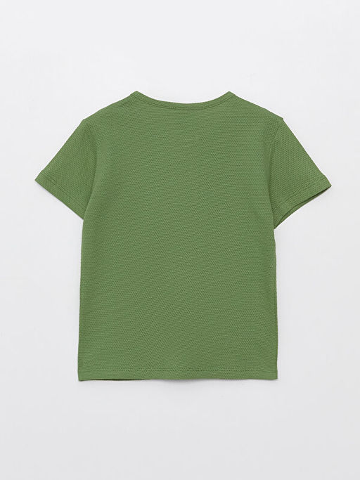 Bisiklet Yaka K?sa Kollu Nak?? Detayl? Erkek Bebek Ti??rt - Waikiki фото 2