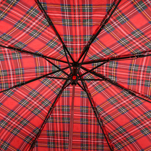 Зонт механический Шотландка плащевка, 8 лучей, д/купола 94см, 3 сложения, 24см в сложенном виде, пластмассовая ручка, красный с зеленым, 210гр (Китай) - Домашняя мода фото 5