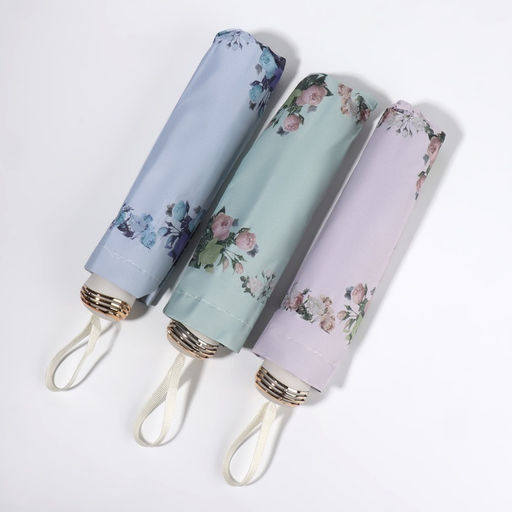 Зонт механический «Нежность», эпонж, 4 сложения, 8 спиц, R=48/55 см, D=96 см, МИКС