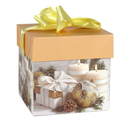 Цена за 12 шт. Коробка подарочная 10х10х10 см складная / 125 /уп 12/1200/Новый год - Галеонтрейд фото 4