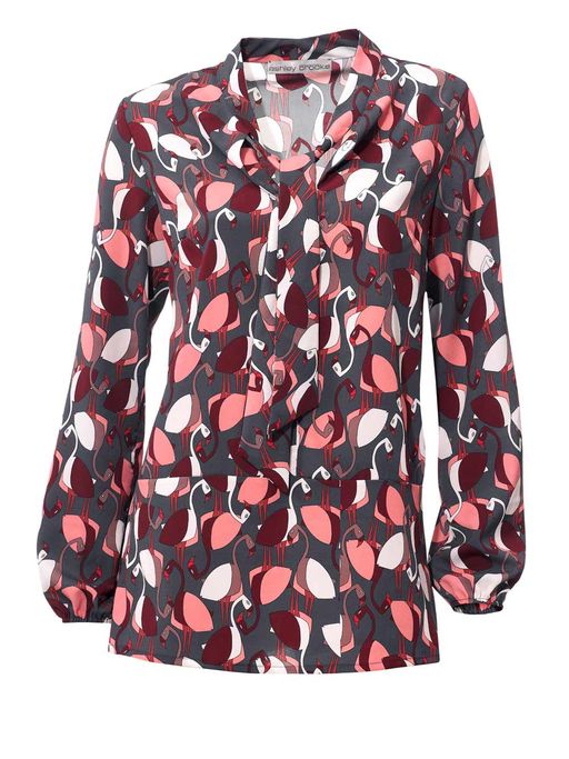 Блузка, серо-коралловая - Ashley brooke фото 2