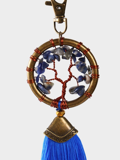 Брелок ловец снов «Великое древо», 19 см, синий