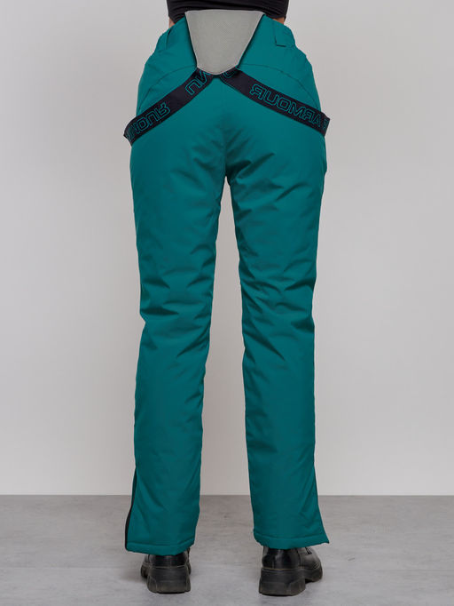 Полукомбинезон утепленный женский зимний горнолыжный зеленого цвета 526Z - Chunmai фото 8