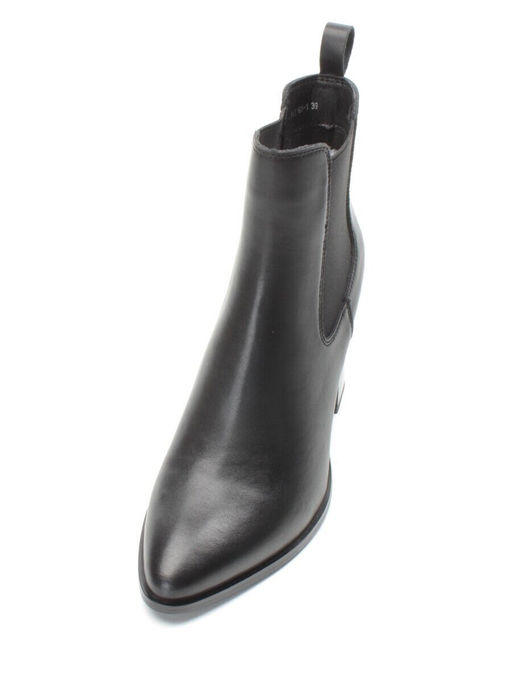 01-PCT168-1 BLACK Ботинки Челси демисезонные женские (натуральная кожа, байка) - Фабричный китай фото 5