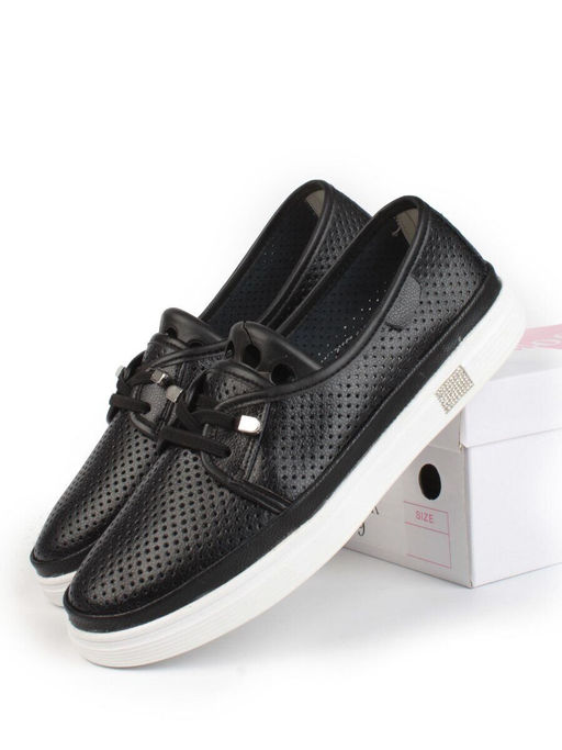 03-A5657 BLACK Полуботинки женские (натуральная кожа)