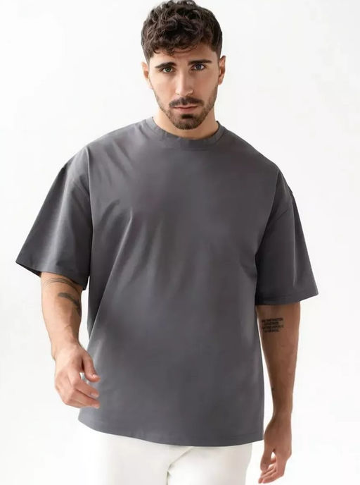 KM1862 Футболка OVER SIZE (хлопок) ГРАФИТ