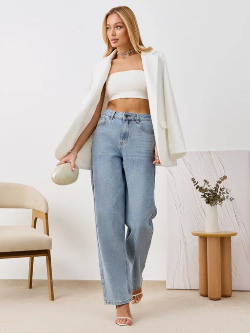 Джинсы жен. P222-0134-1 l.blue, со стразами - Primm фото 3