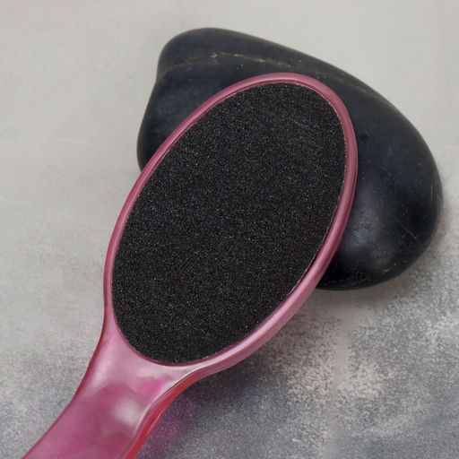 Пилка для пяток, двусторонняя, металлическая/наждачная, 17.5 см, МИКС