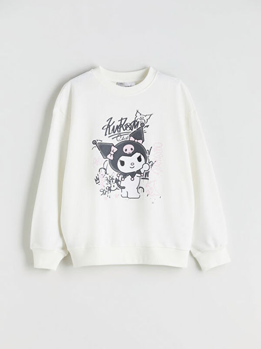 Bisiklet Yaka Kuromi Bask?l? K?z ?ocuk Sweatshirt